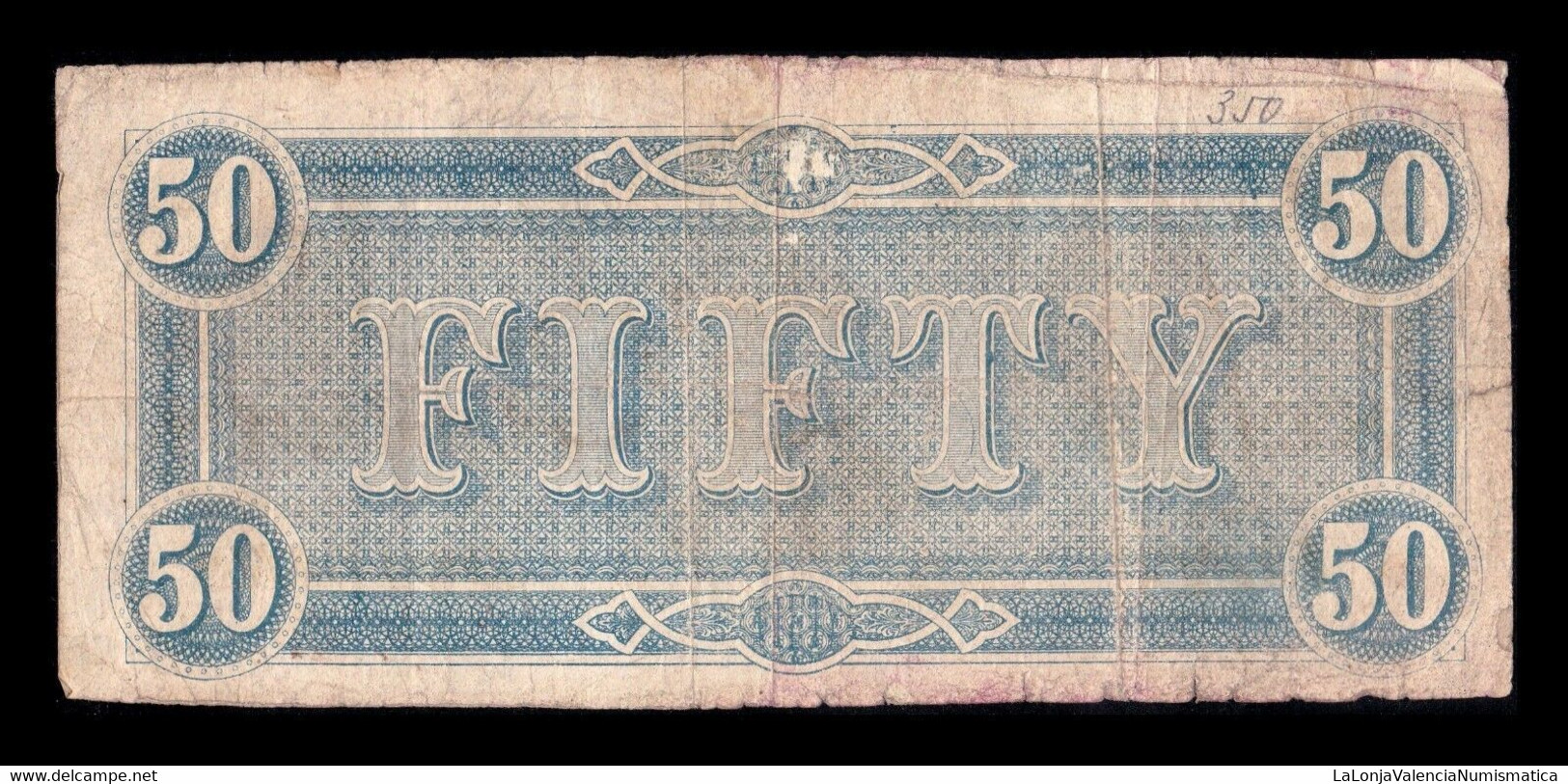 Estados Unidos United States 50 Dollars 1864 Pick 70 Confederate States Of America Richmond - Devise De La Confédération (1861-1864)
