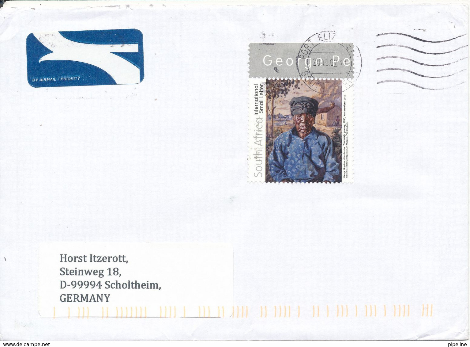 South Africa Cover Sent To Germany DDR 11-2-2015 Single Franked - Storia Postale