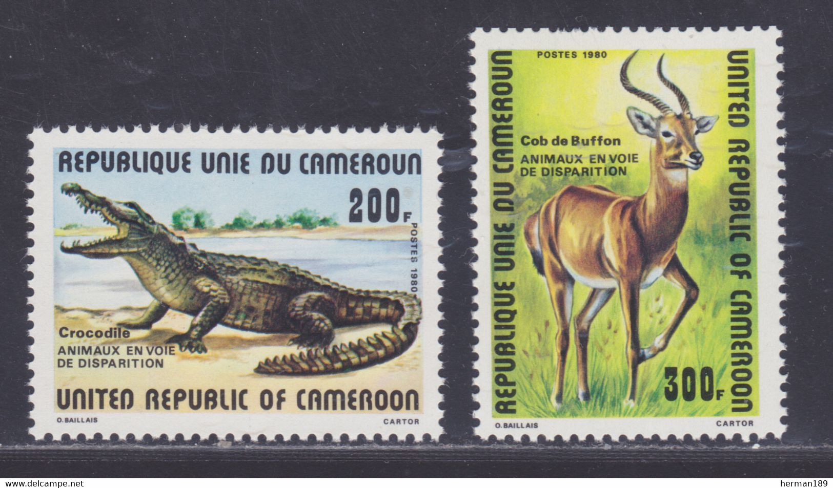 CAMEROUN N°  662 & 663 ** MNH Neufs Sans Charnière, TB (d0815) Animaux En Vois De Disparition - 1981 - Kamerun (1960-...)