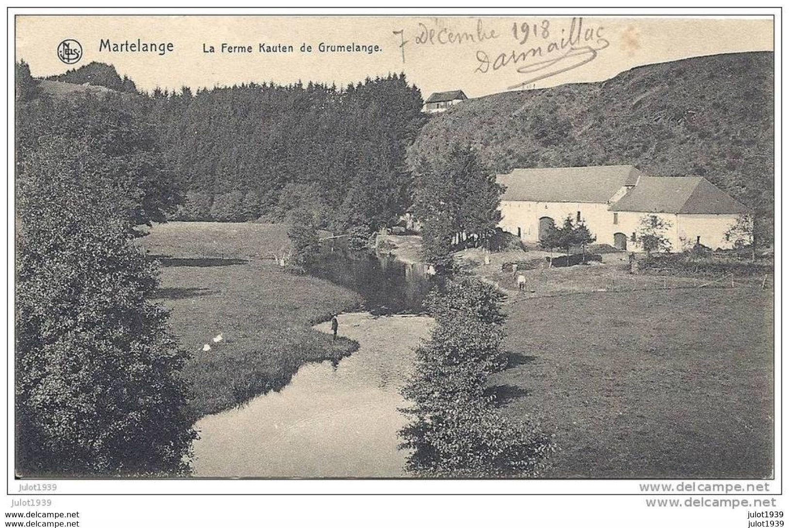 GRUMELANGE ..-- La Ferme KAUTEN . 1918 . Texte D'un Militaire FRANCAIS à Sa Mère ! Voir Verso . - Martelange