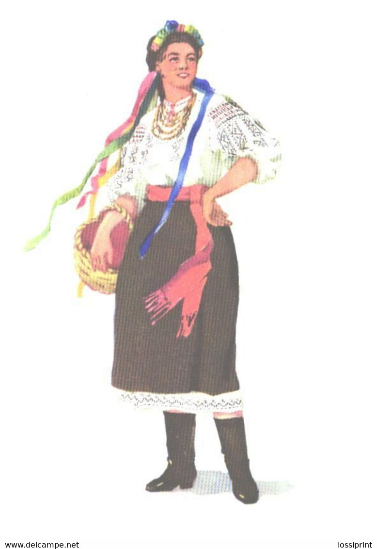 Ukraine:Podilla, Lady Wearing National Costume, 1959 - Europe