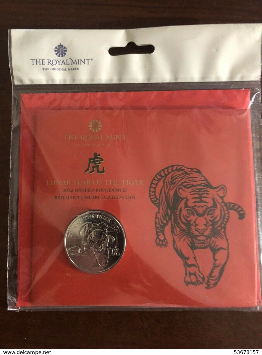 Great Britain - 5 Pounds, 2022, Chinese Zodiac - Year Of Tiger, BU - Collezioni