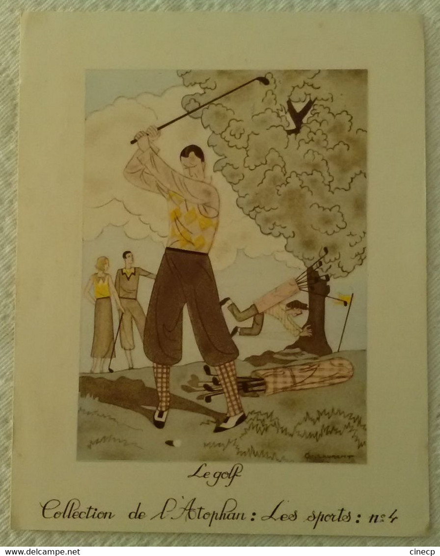 Très Jolie Illustration Art Deco " Le Golf " Collection De L'Atophan Les Sports N°4 Illustrateur Laurent - Altri & Non Classificati