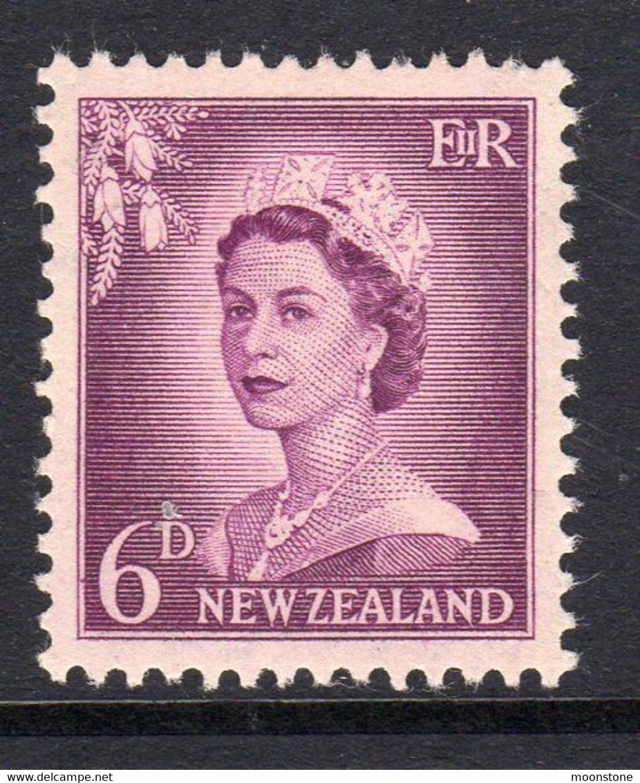 New Zealand 1955-9 'larger Figures' Definitives 6d Value, MNH, SG 750 (A) - Neufs