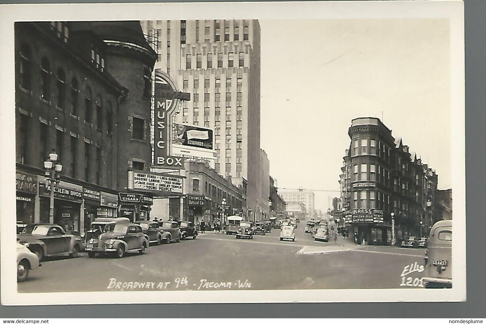 59076 ) USA Broadway At 9th Tacoma Wa Real Photo Post Card RPPC Undivided Back - Tacoma