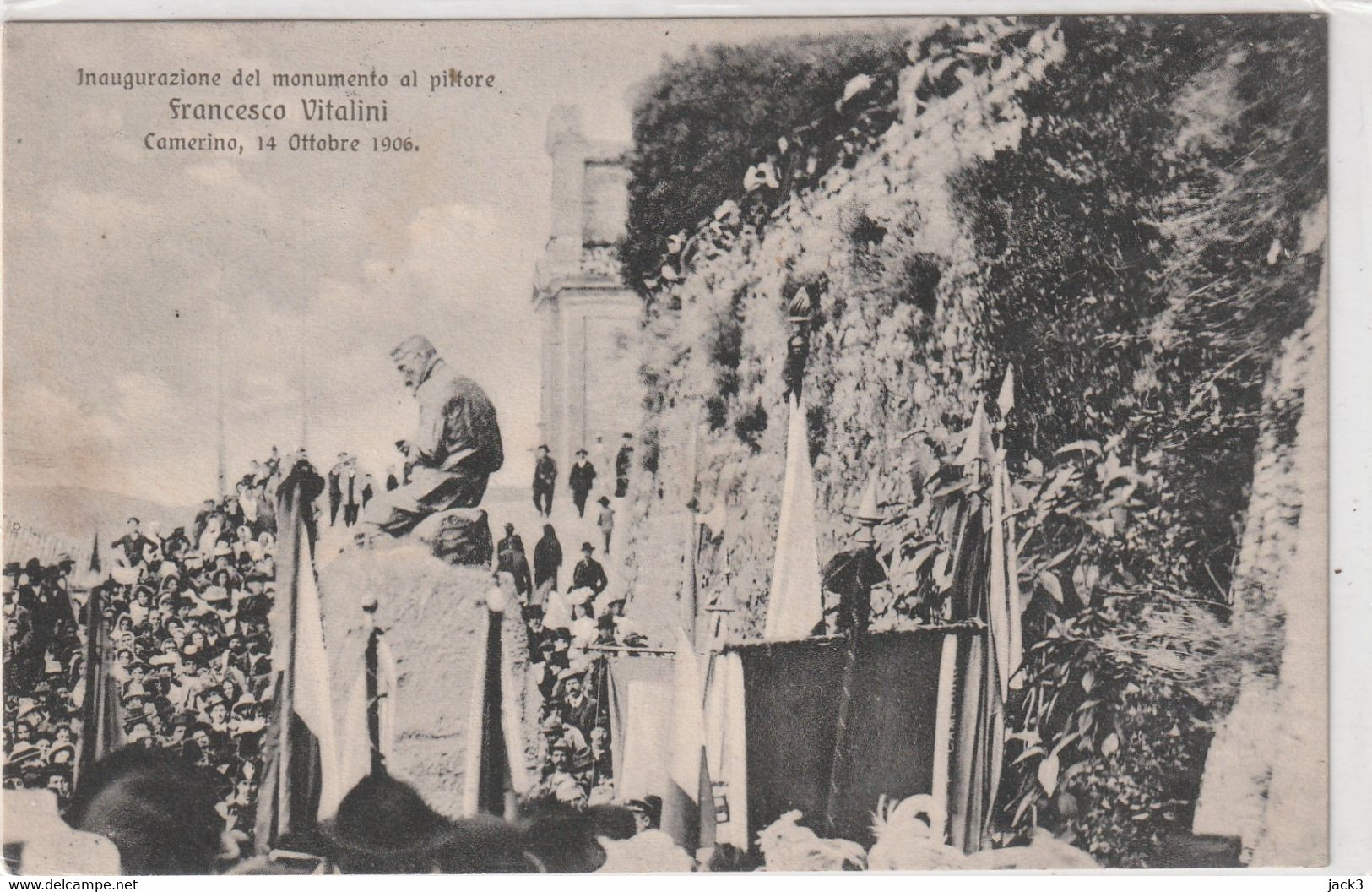 Cartolina - Camerino (Macerata) Innaugurazione Del Monumento Al Pittore F. Vitalini  1906 - Inaugurazioni