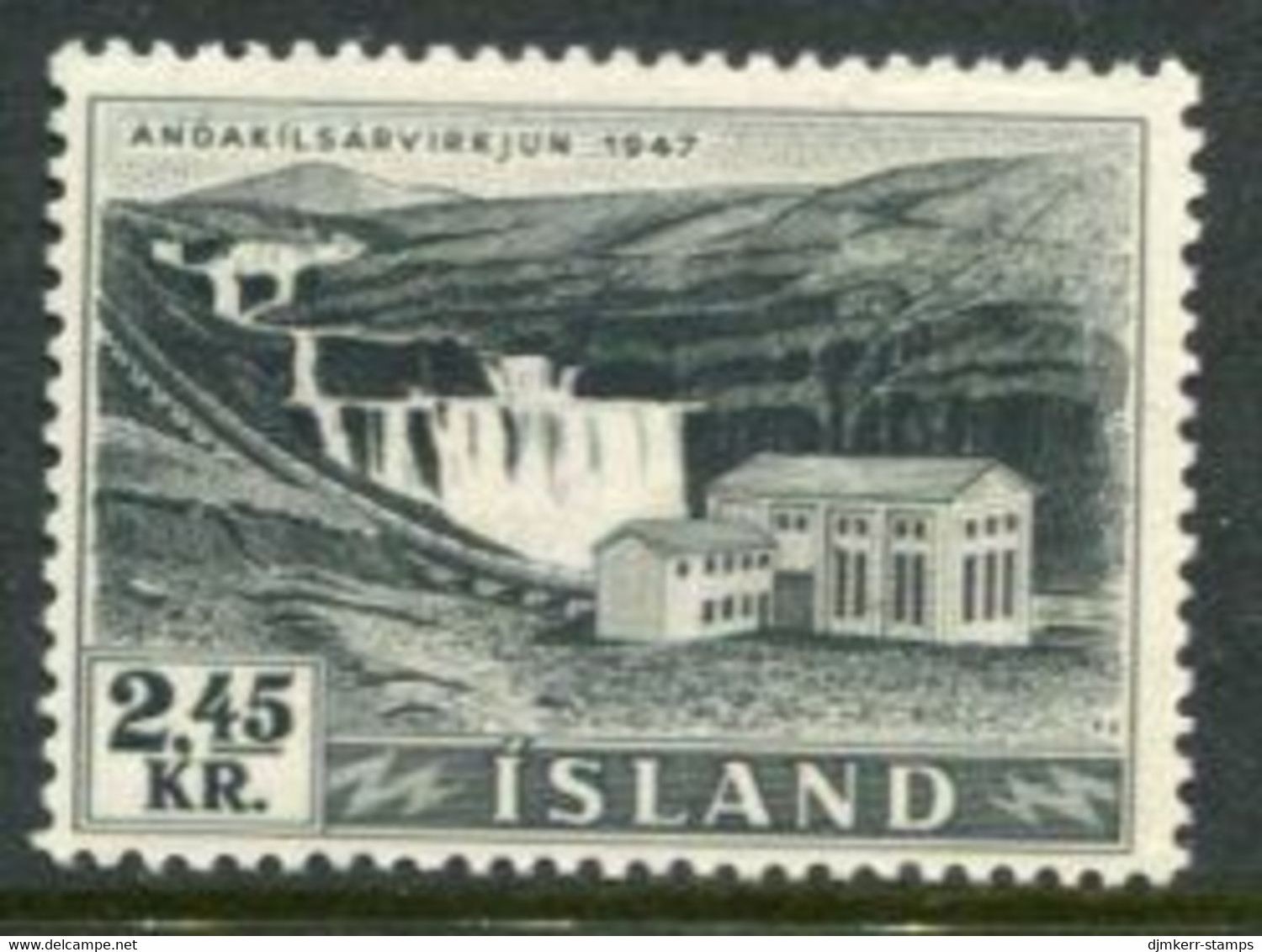 ICELAND 1956 Power Plants And Waterfalls 2.45 Kr.  MNH / **.  Michel 308 - Nuevos