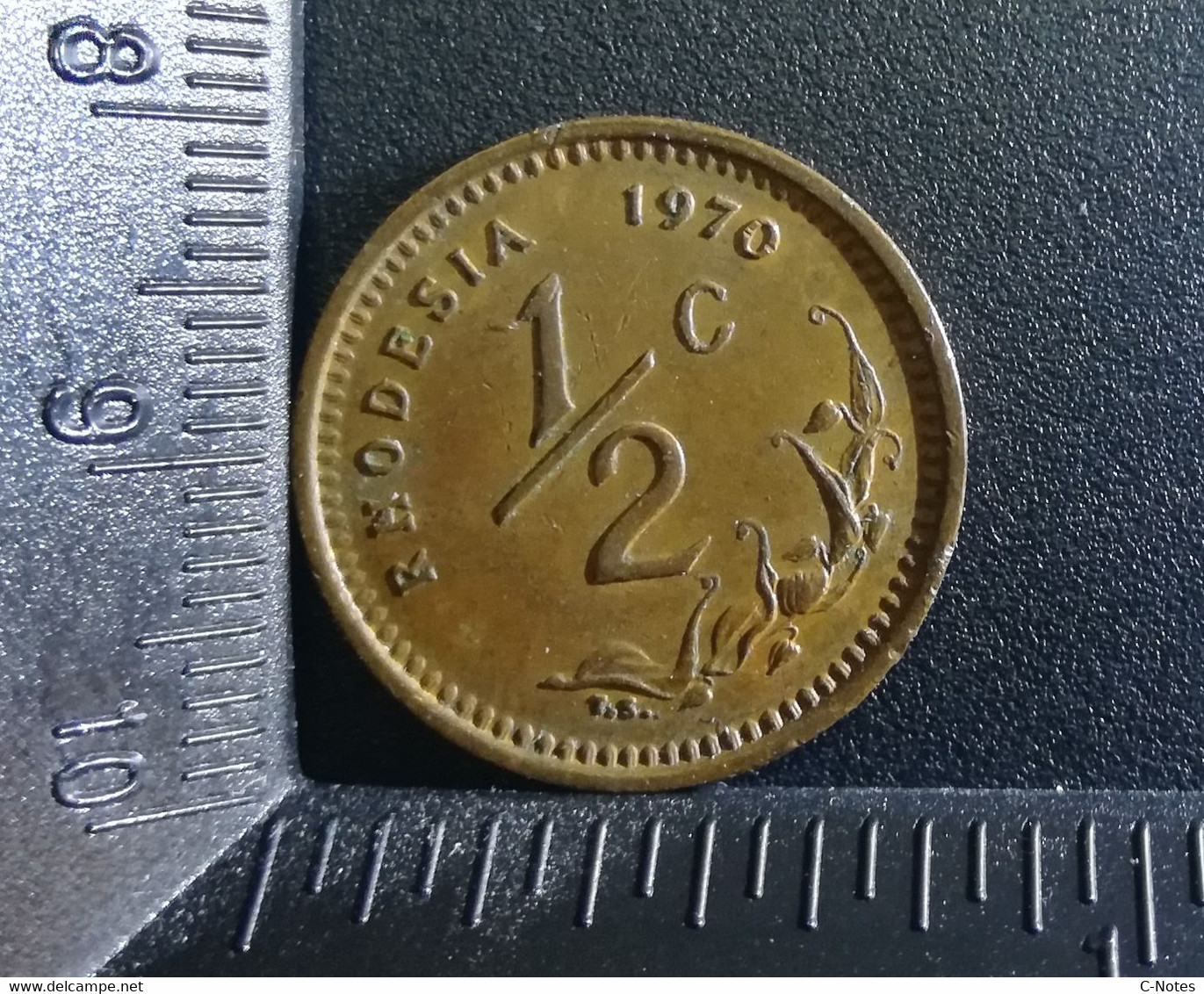 RHODESIA - 1/2 Cent 1970 Circulated VF+ -  See Photos - Rhodesië