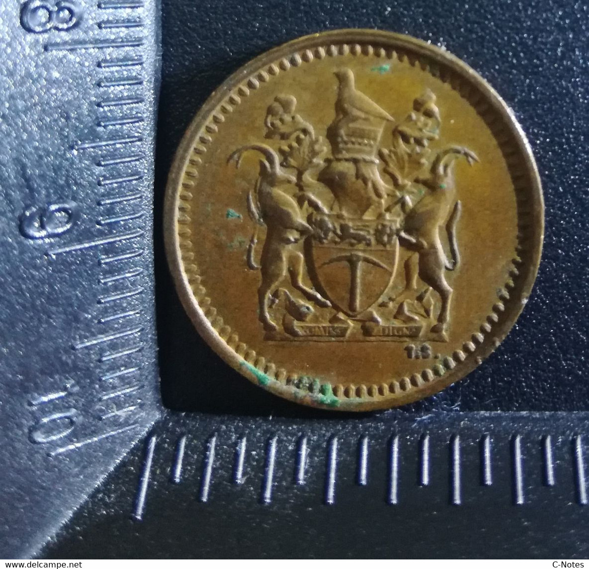 RHODESIA - 1/2 Cent 1970 Circulated VF+ -  See Photos - Rhodesien