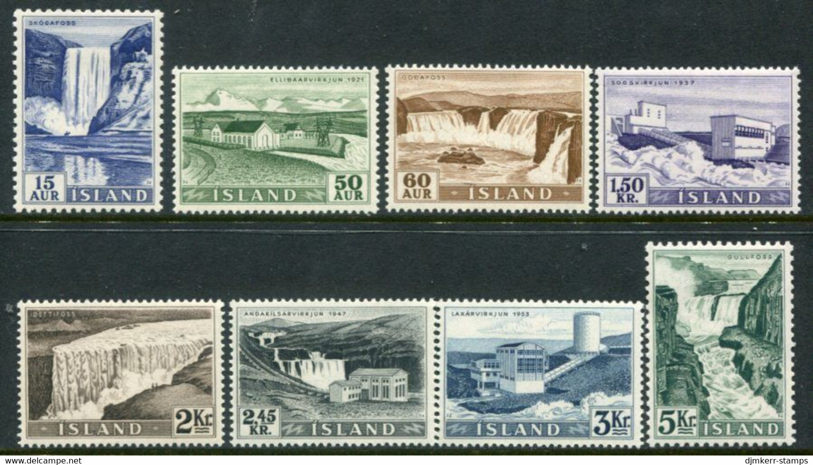 ICELAND 1956 Power Plants And Waterfalls  MNH / **.  Michel 303-10 - Ongebruikt