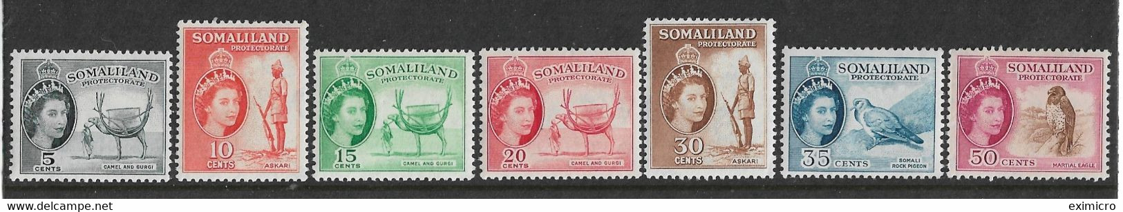 SOMALILAND 1953 SET TO 50c SG 137/143 (LIGHTLY) MOUNTED MINT Cat £19+ - Somaliland (Protectorate ...-1959)