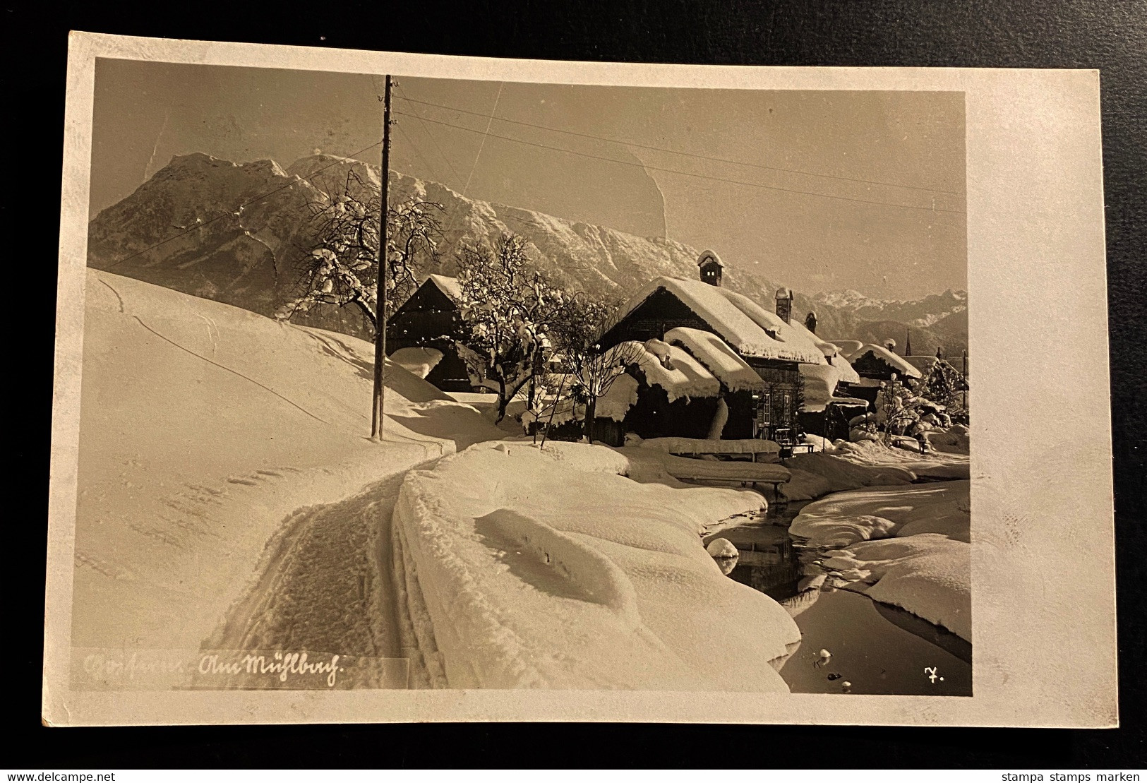 AK Fotografie Goisern Am Mühlbach Im Winter Gelaufen - Bad Goisern