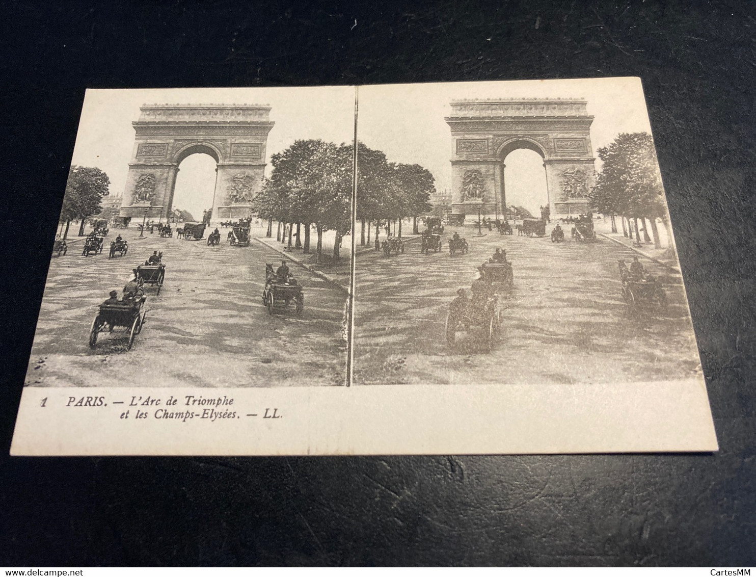 Paris RARE Carte Postale Stéréo L’Arc De Teiomphe - Stereoscope Cards