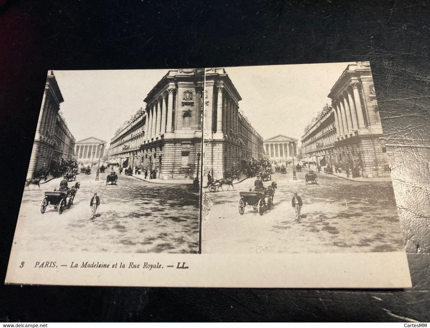 Paris RARE Carte Postale Stéréo LaMadeleine Et La Rue Royale - Cartes Stéréoscopiques