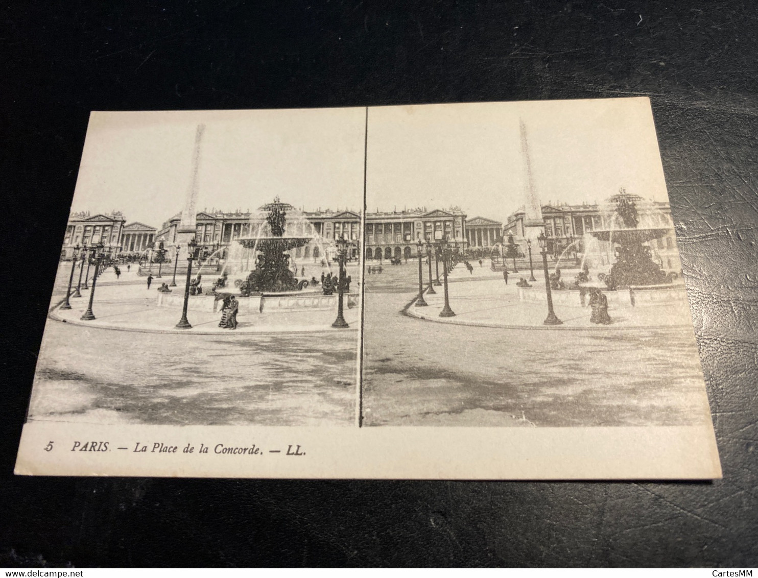 Paris RARE Carte Postale Stéréo Place De La Concorde - Stereoscopische Kaarten