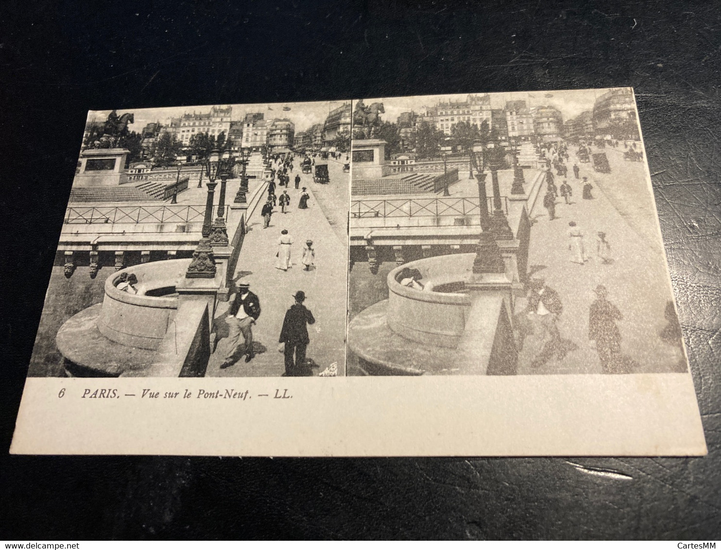 Paris RARE Carte Postale Stéréo Vue Sur Le Pont Neuf - Cartes Stéréoscopiques