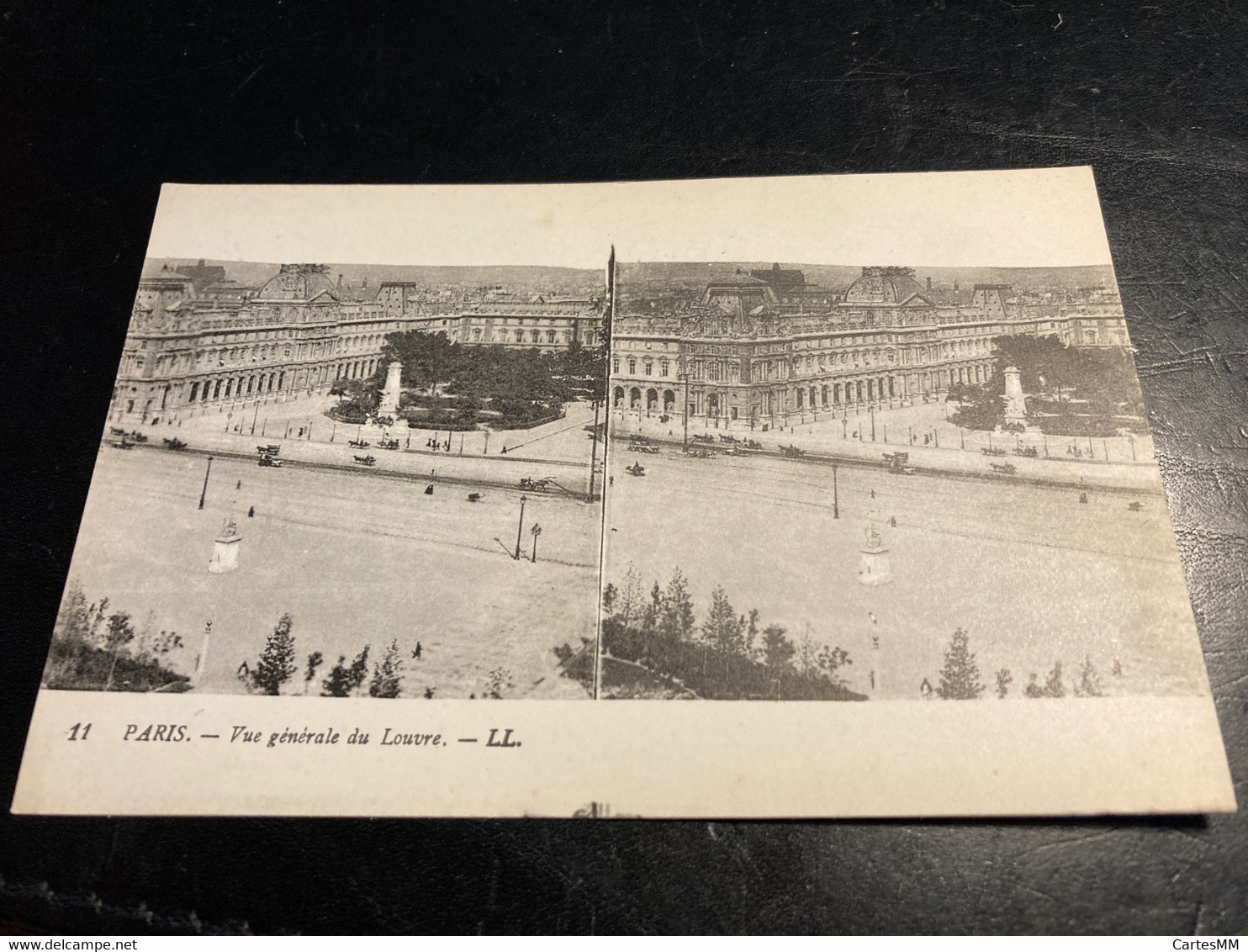 Paris RARE Carte Postale Stéréo Vue Générale Du Louvre - Estereoscópicas