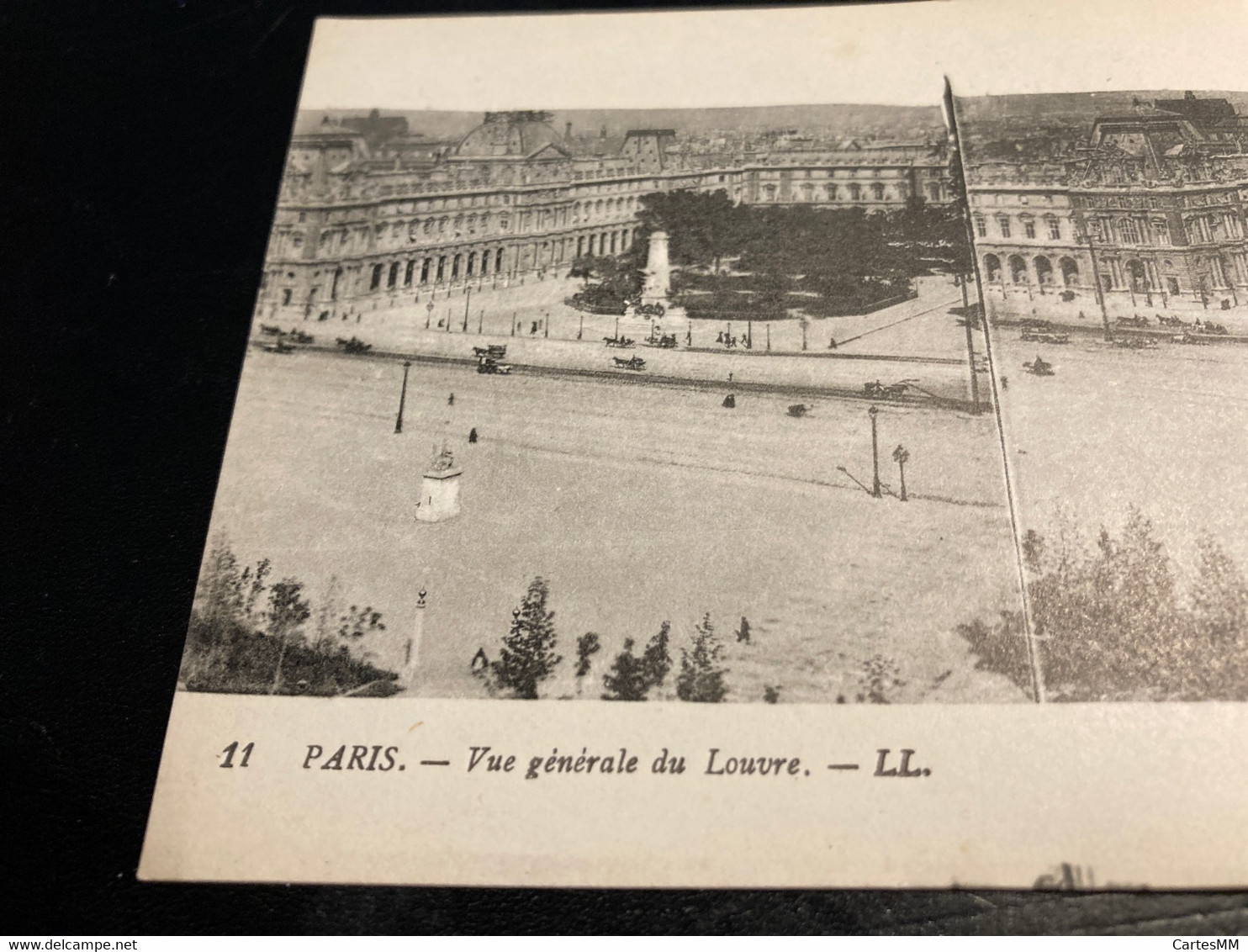 Paris RARE Carte Postale Stéréo Vue Générale Du Louvre - Cartes Stéréoscopiques