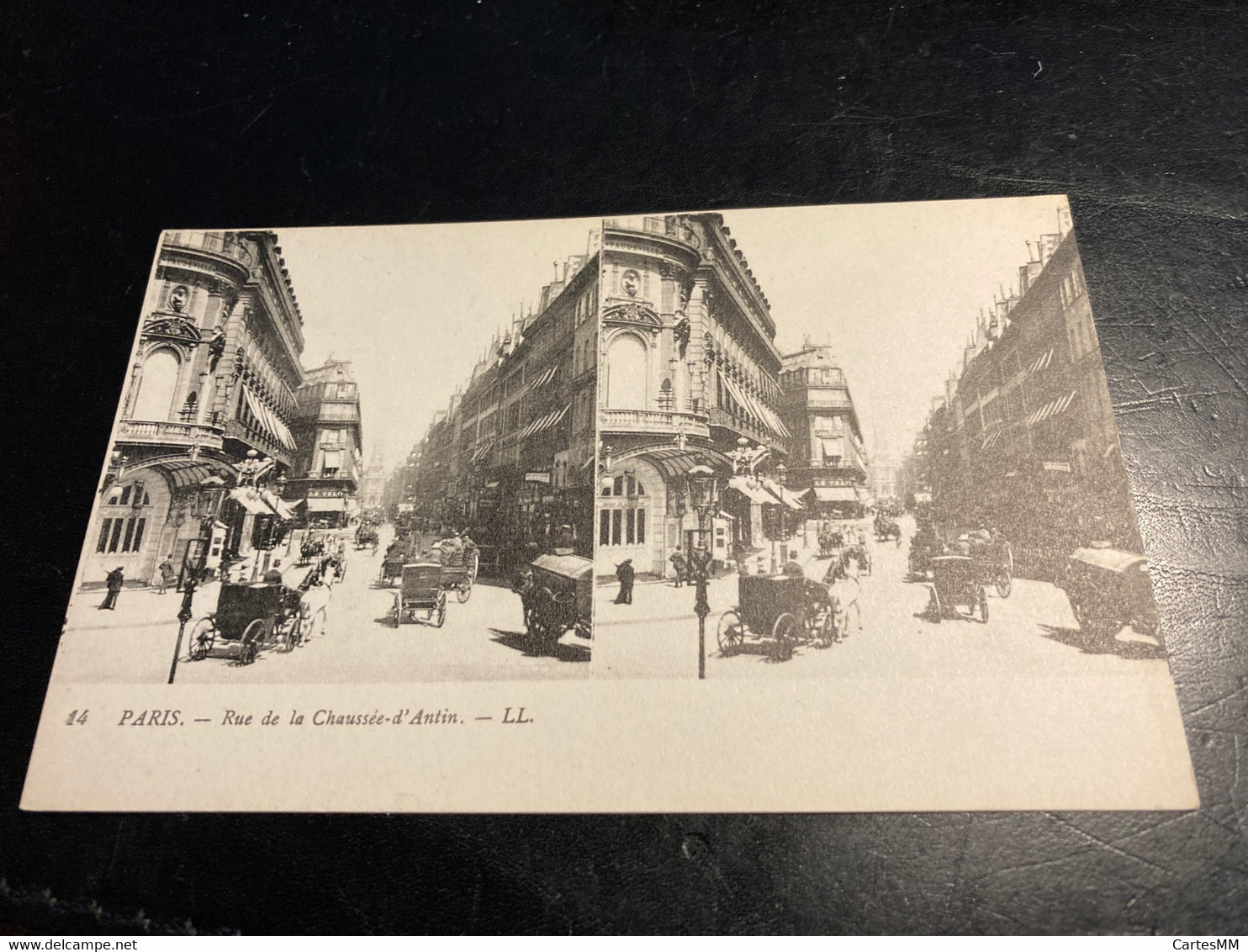 Paris RARE Carte Postale Stéréo Rue De La Chaussee D’Antin - Stereoskopie