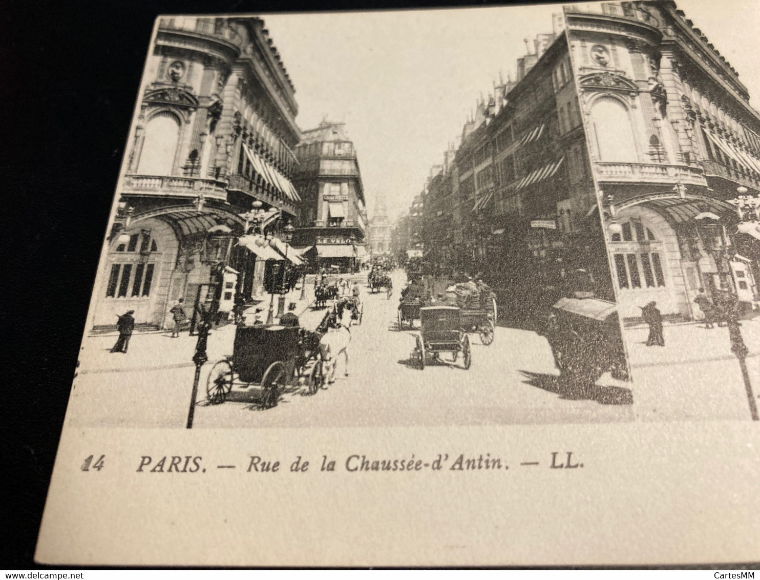 Paris RARE Carte Postale Stéréo Rue De La Chaussee D’Antin - Stereoscope Cards