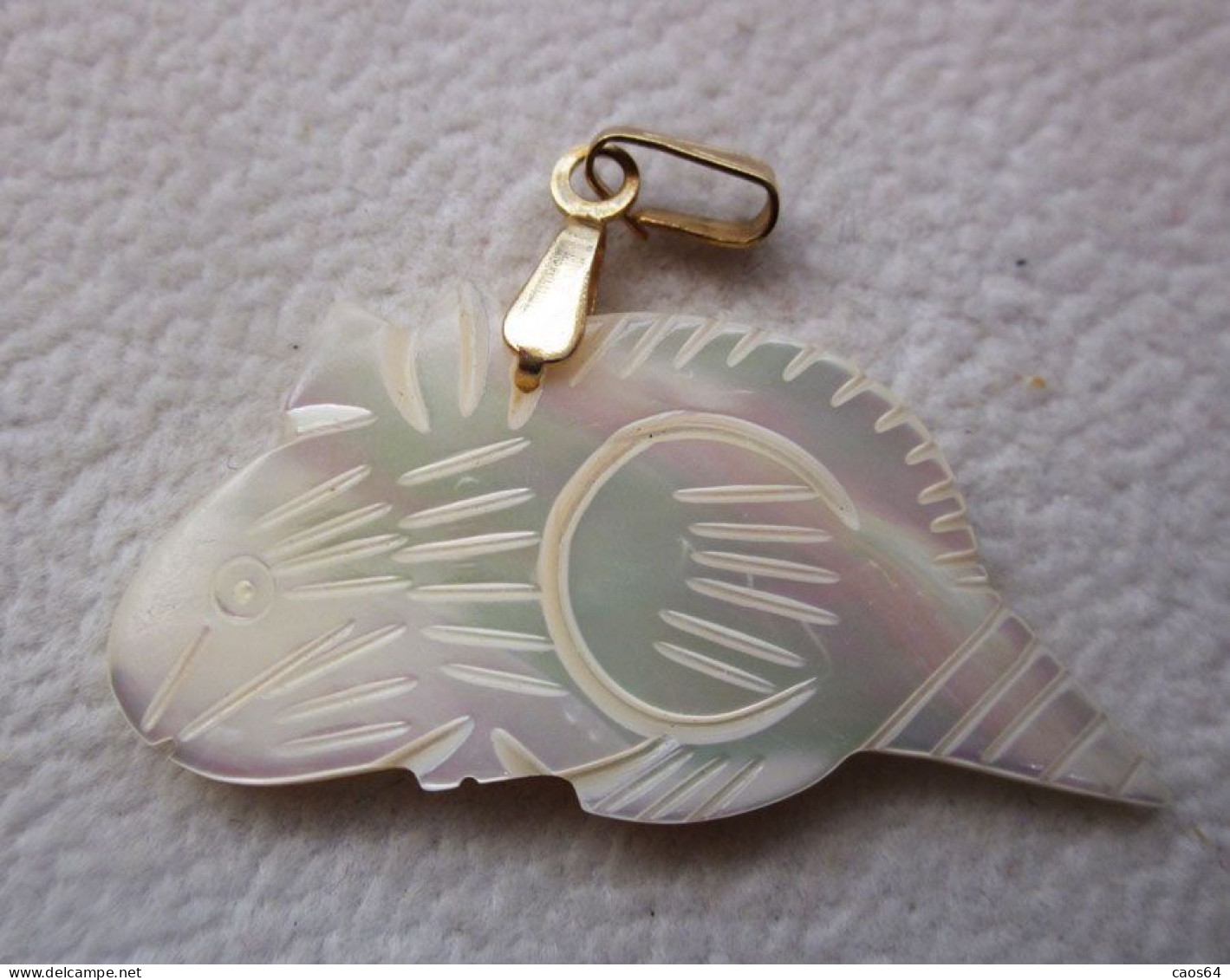 Pesce Materiale Pregiato Bigiotteria Pendente Ciondolo  L. 3,5 Cm.     VINTAGE - Pendentifs