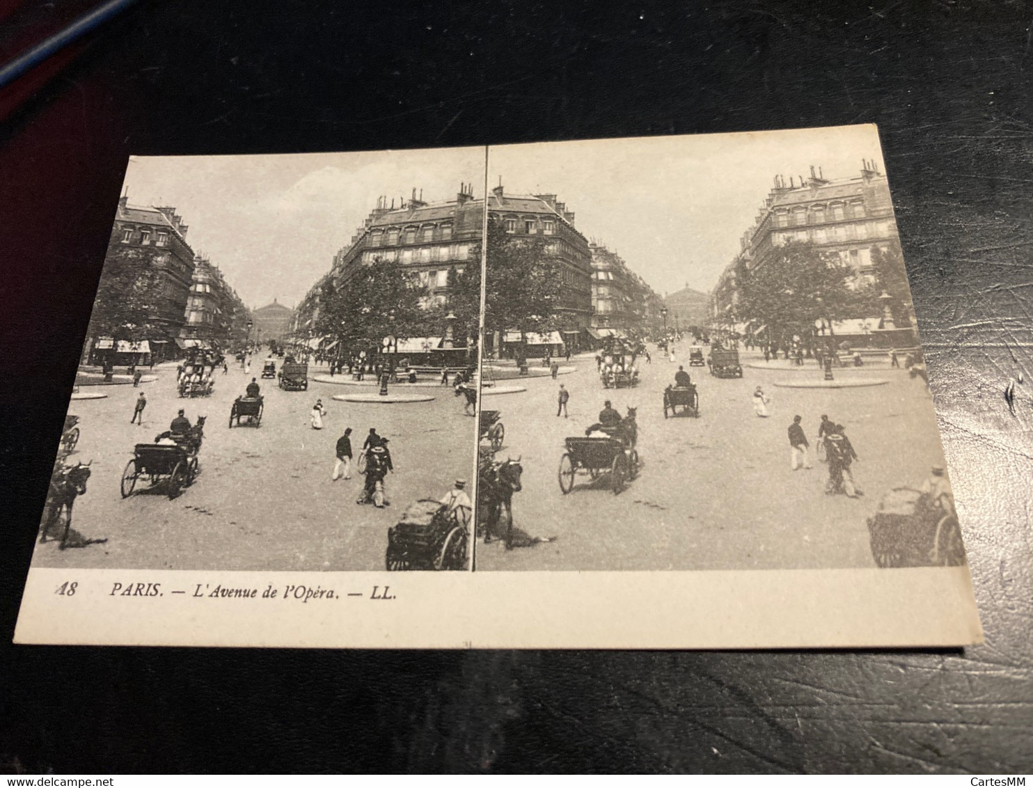 Paris RARE Carte Postale Stéréo L’Avenue De L’Opera - Stereoscope Cards