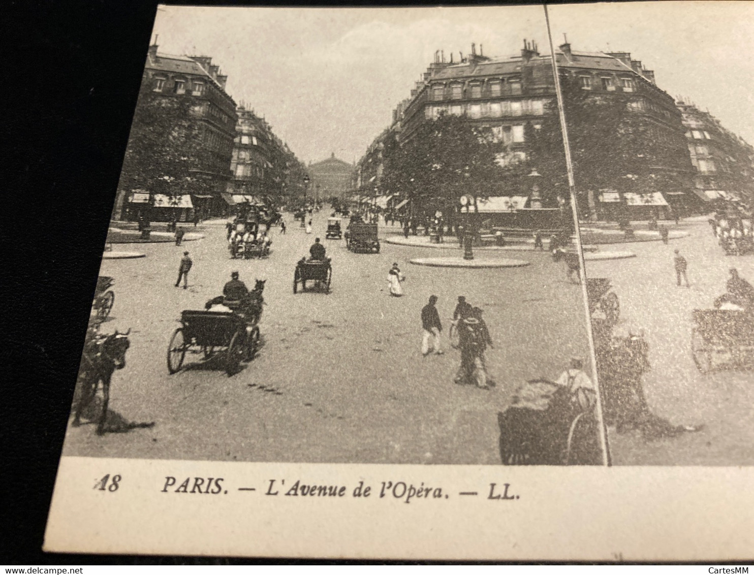 Paris RARE Carte Postale Stéréo L’Avenue De L’Opera - Cartoline Stereoscopiche