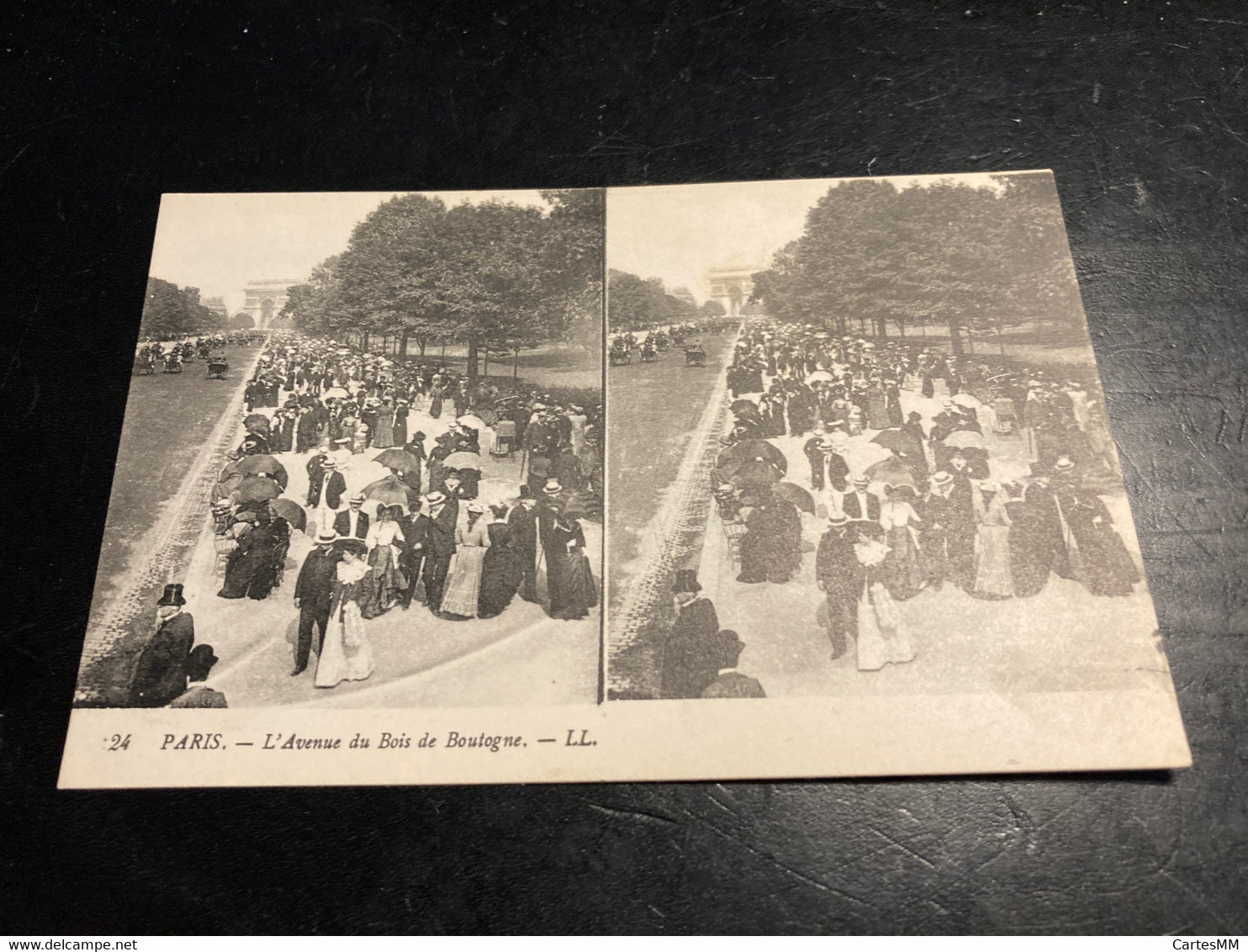 Paris RARE Carte Postale Stéréo L’Avenue Du Bois De Boulogne - Stereoscope Cards