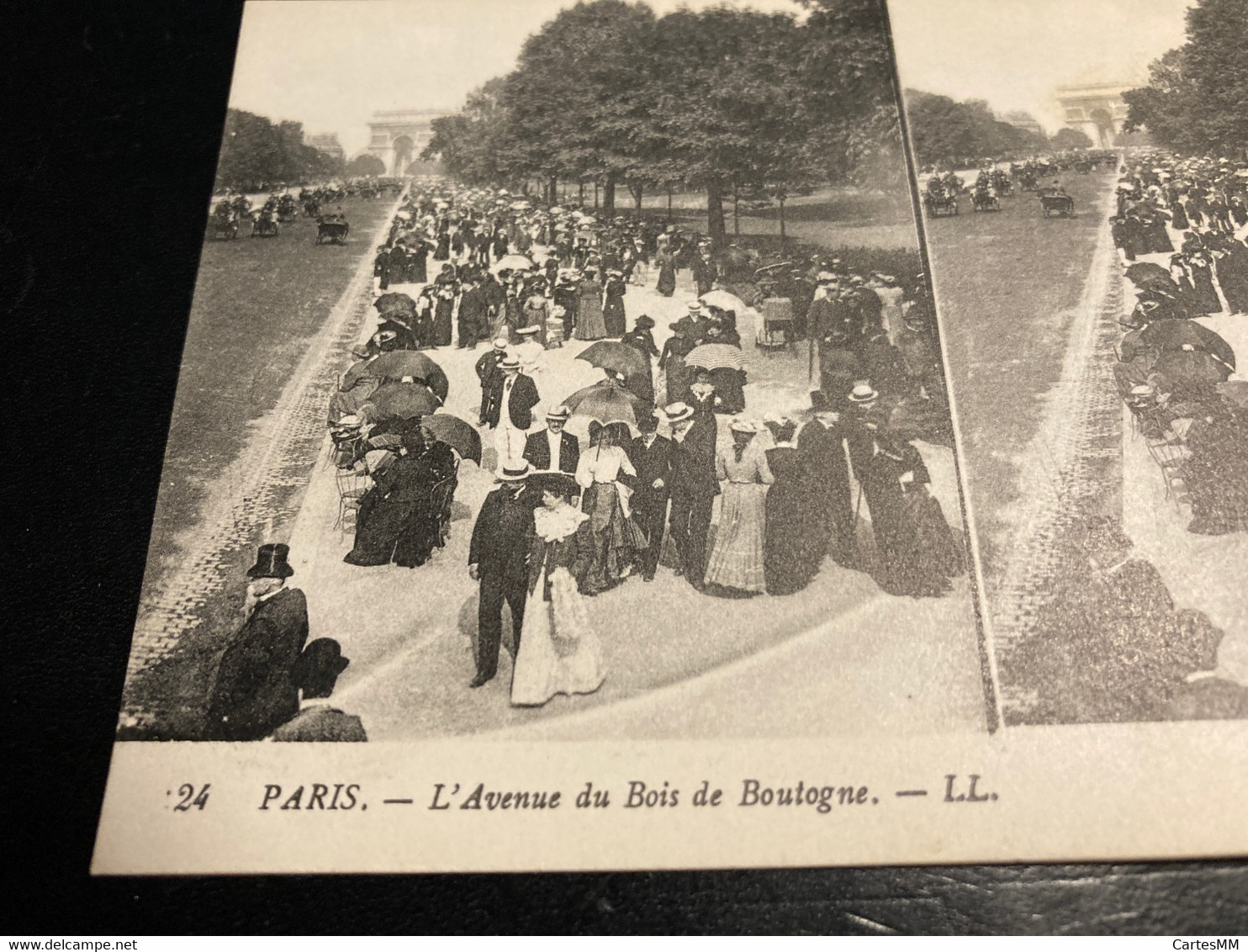 Paris RARE Carte Postale Stéréo L’Avenue Du Bois De Boulogne - Stereoscope Cards