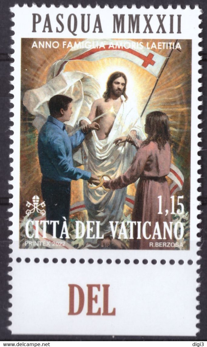 Vaticano, 2022, Pasqua MMXXII, 1,15 Eur, MNH** - Ungebraucht