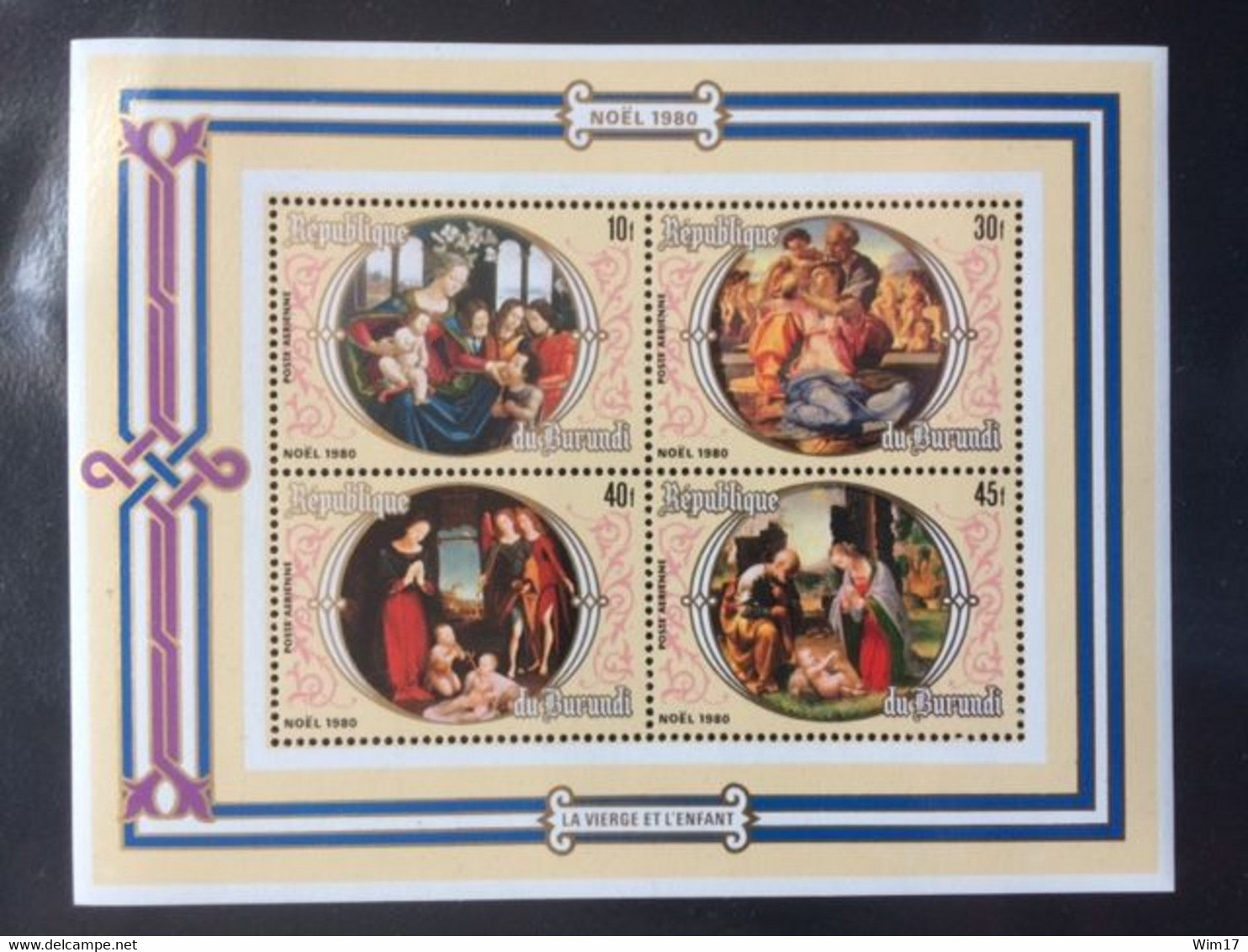 BURUNDI 1980 CHRISTMAS MINISHEET KERST NATAL - Unused Stamps