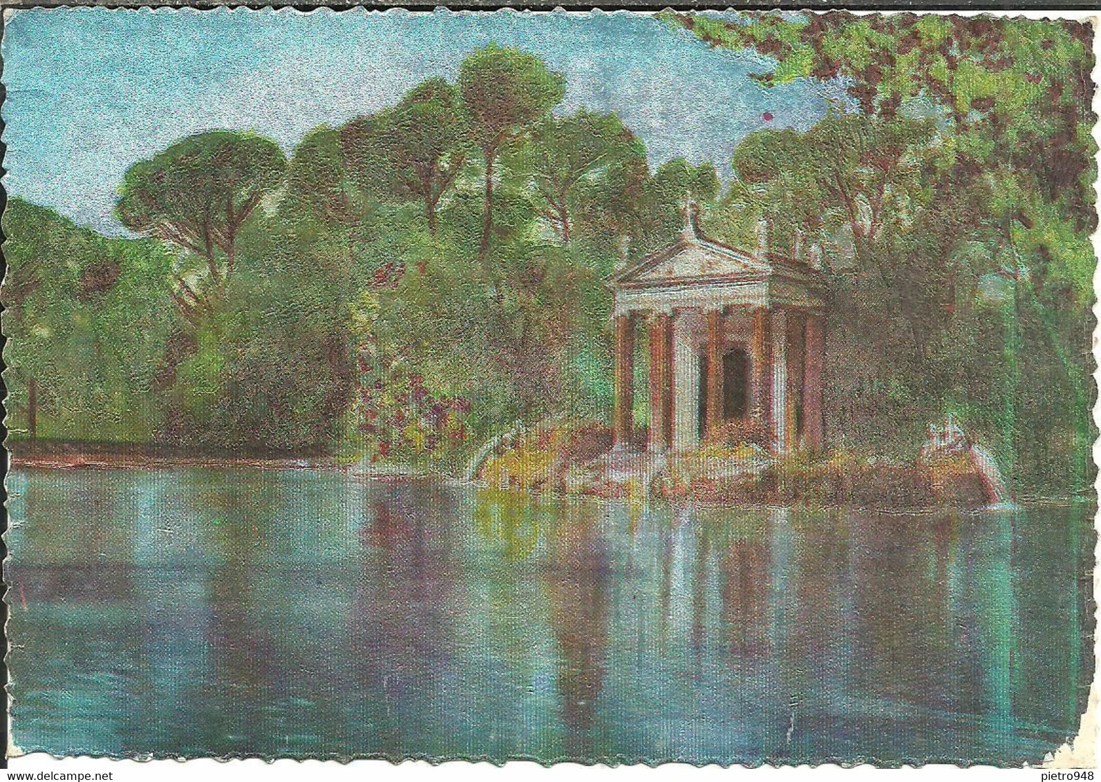 Roma (Lazio) Villa Borghese, Tempio Di Esculapio, Laghetto, Le Petit Lac, The Little Lake, Carta Argentata, Silver Paper - Parken & Tuinen