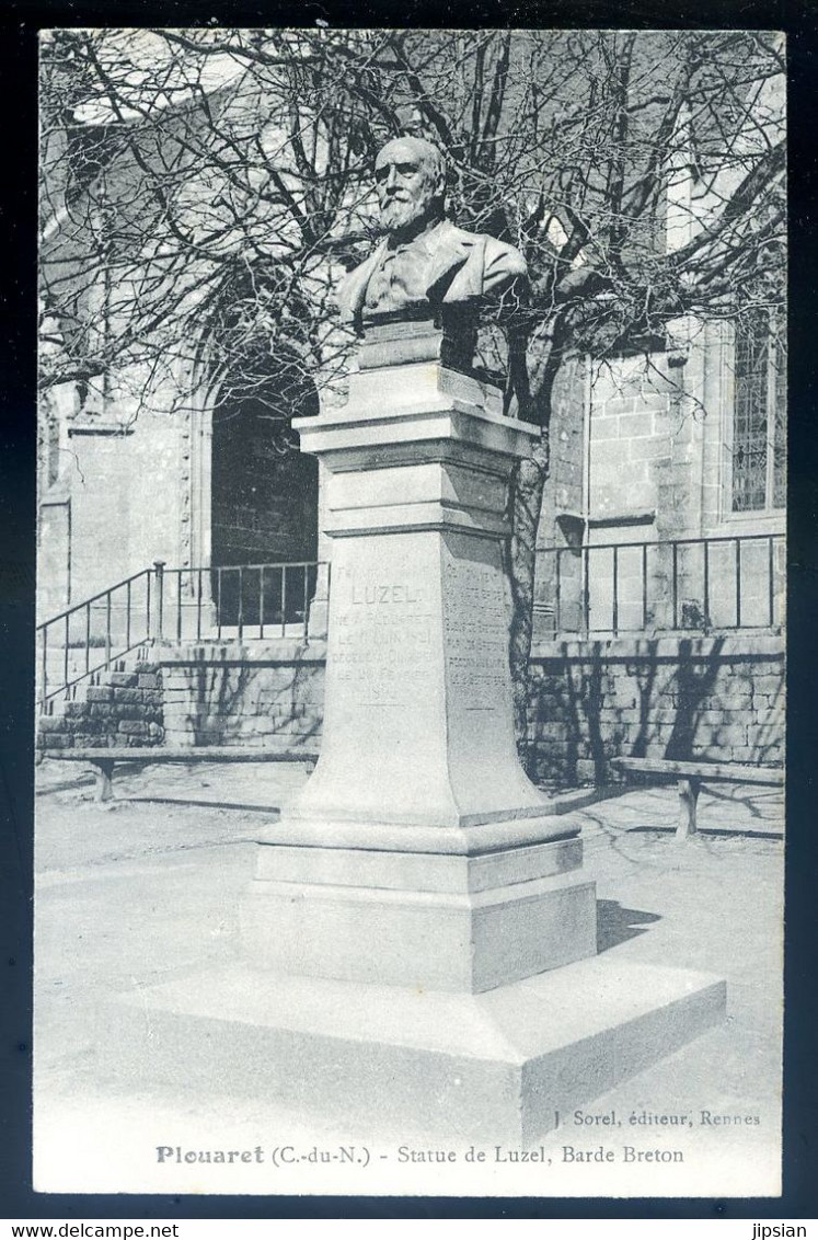 Cpa Du 22  Plouaret  -- Statue De Luzel , Barde Breton    FEV22-56 - Plouaret