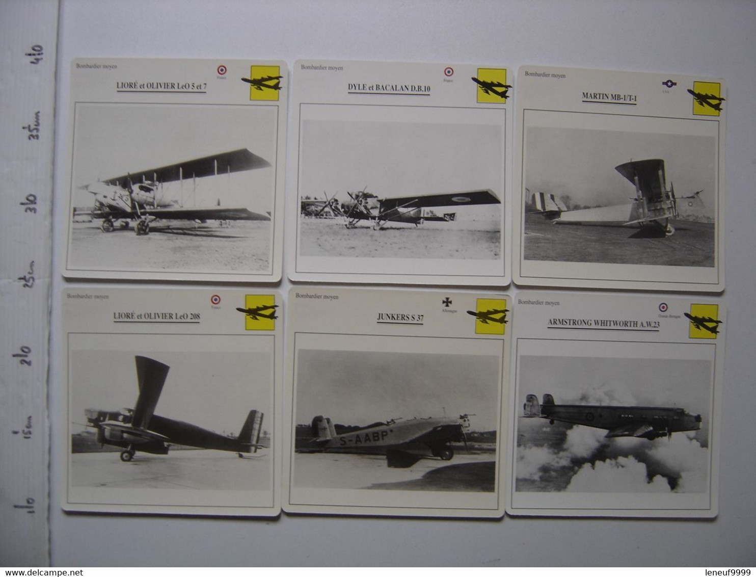 Lot 59 FICHES AVIONS Bombardiers Planes