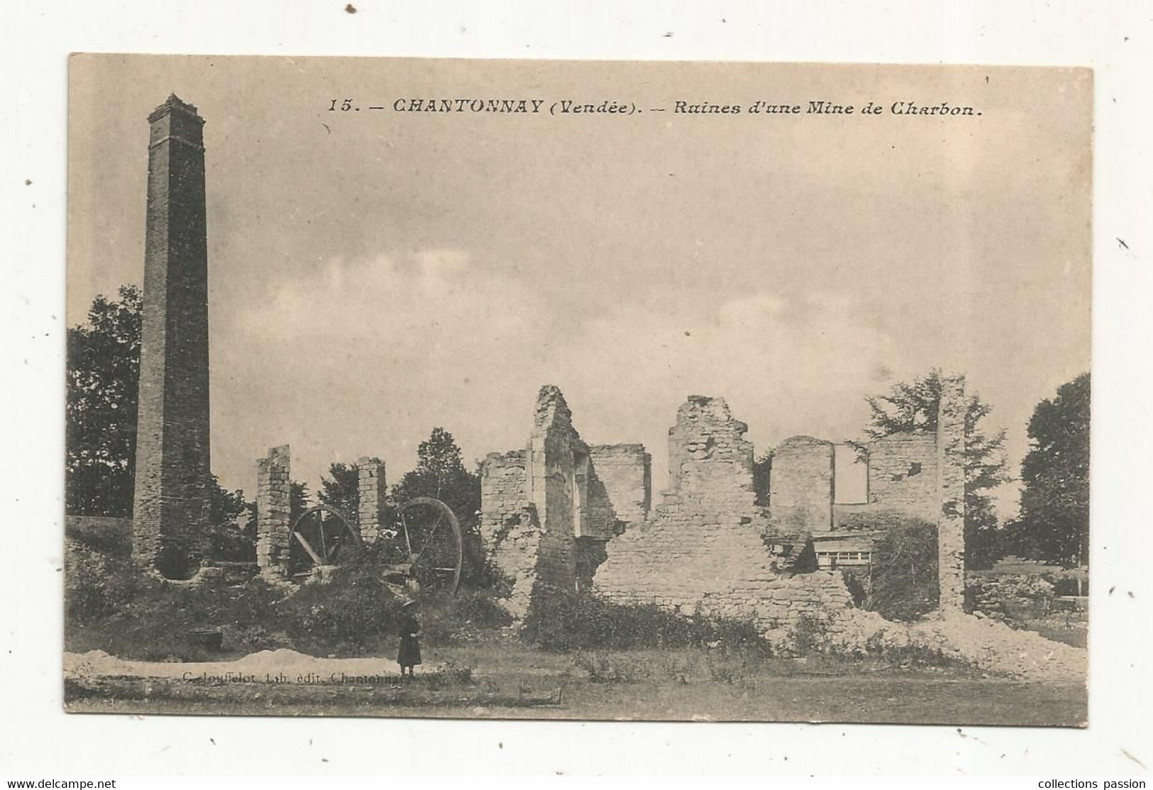 JC, Cp , 85 , CHANTONNAY , Ruines D'une Mine De Charbon , Vierge - Chantonnay