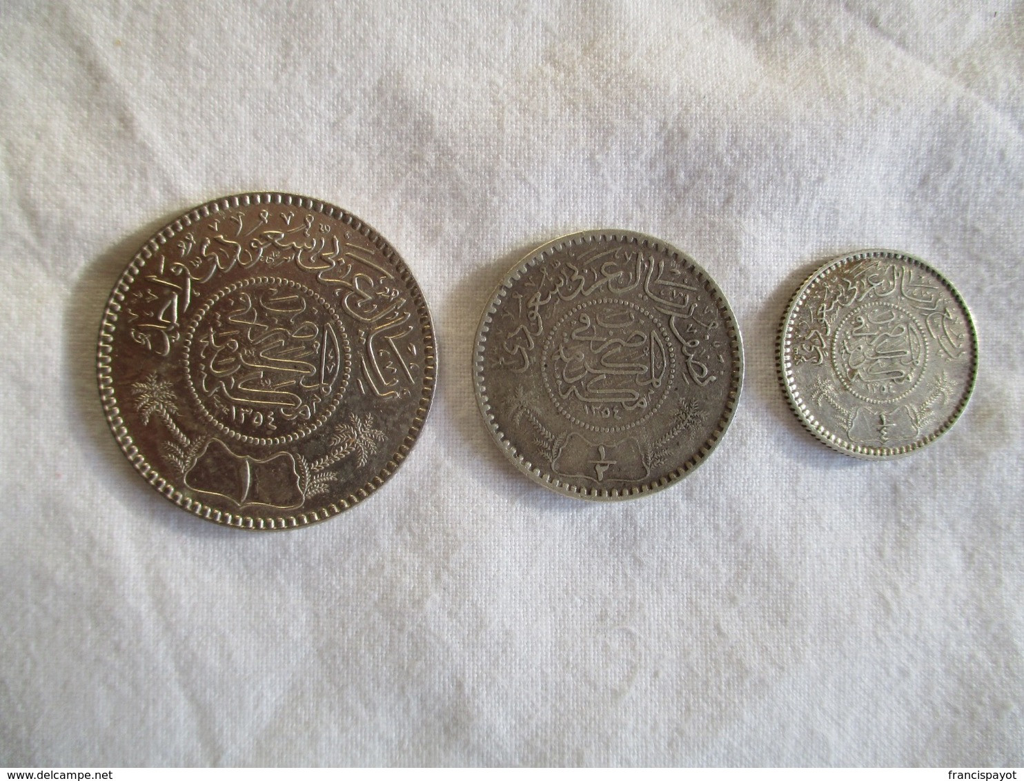 Arabie Saoudite: 1 Riyal, 1/2 Riyal & 1/4 Riyal 1354 / 1935 (silver) - Saudi Arabia