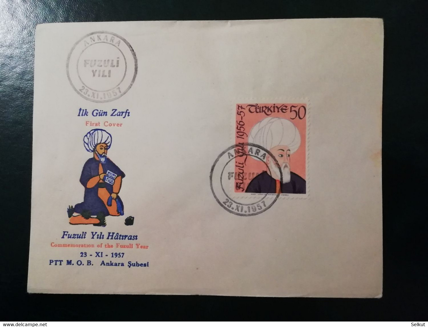 1957 Turkey Commemoration Of The Poet Fuzuli FDC - Covers & Documents