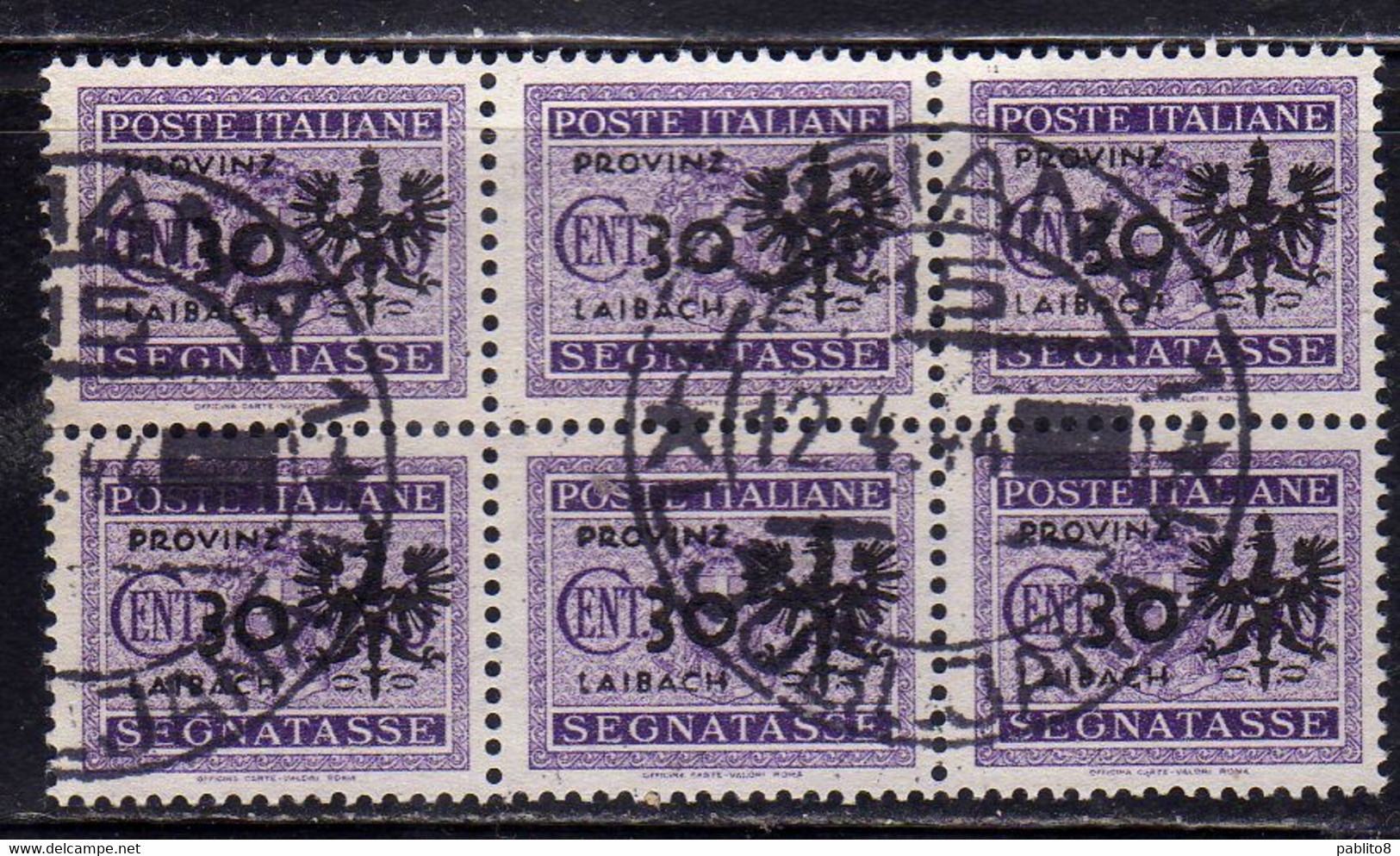 LUBIANA 1944 OCCUPAZIONE TEDESCA GERMAN OCCUPATION SEGNATASSE POSTAGE DUE TASSE TAXE CENT. 30c USATO USED OBLITERE' - Deutsche Bes.: Lubiana