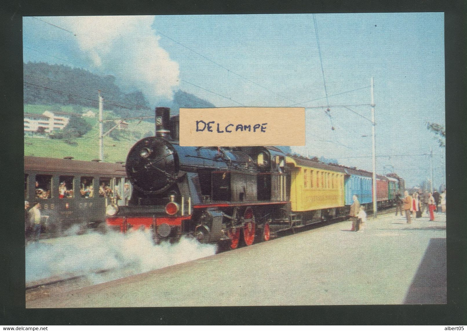 Gare D'Hérisau - Rame Du Bodensee-Taggenburg Remorquée Par La 141 Série Eb 3/5 En 1970 - Locomotive - Reproduction - Herisau
