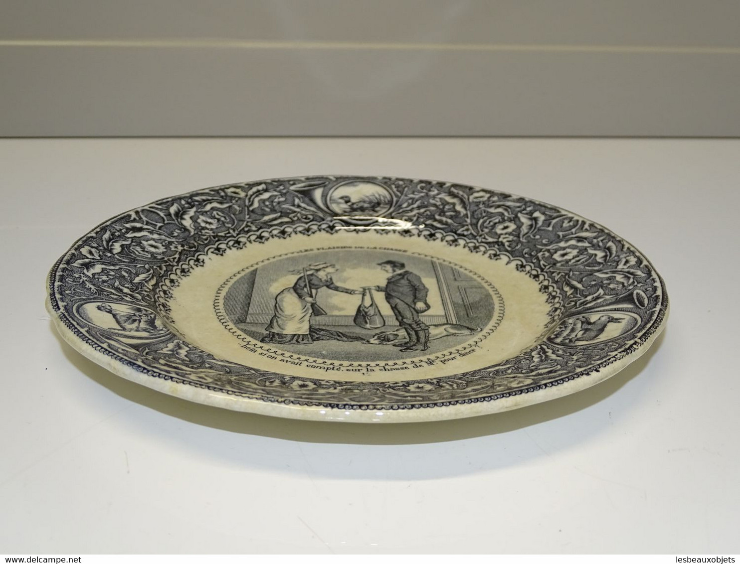 *BELLE ANCIENNE ASSIETTE J.VIEILLARD LES PLAISIRS DE LA CHASSE COLLECTION n°12 E