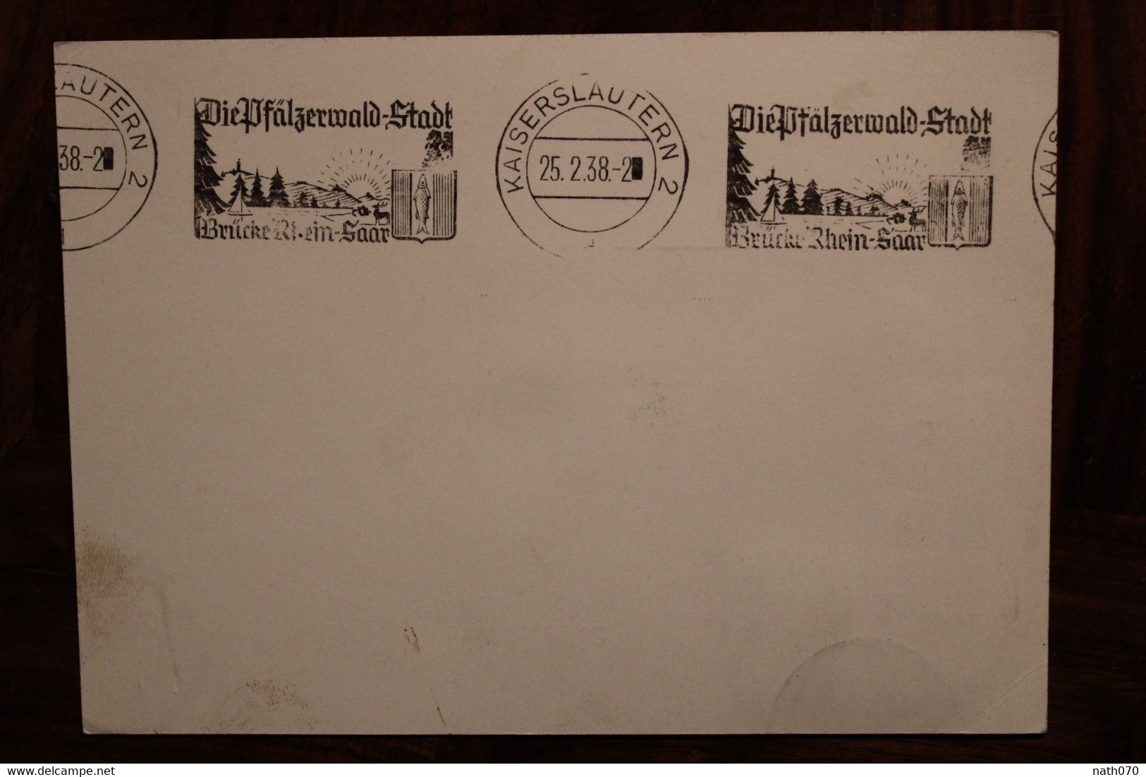 1938 Deutsche Reich Allemagne Cover Entier Brucke Rhein Saar EMA Affranchissement Mécanique - Lettres & Documents