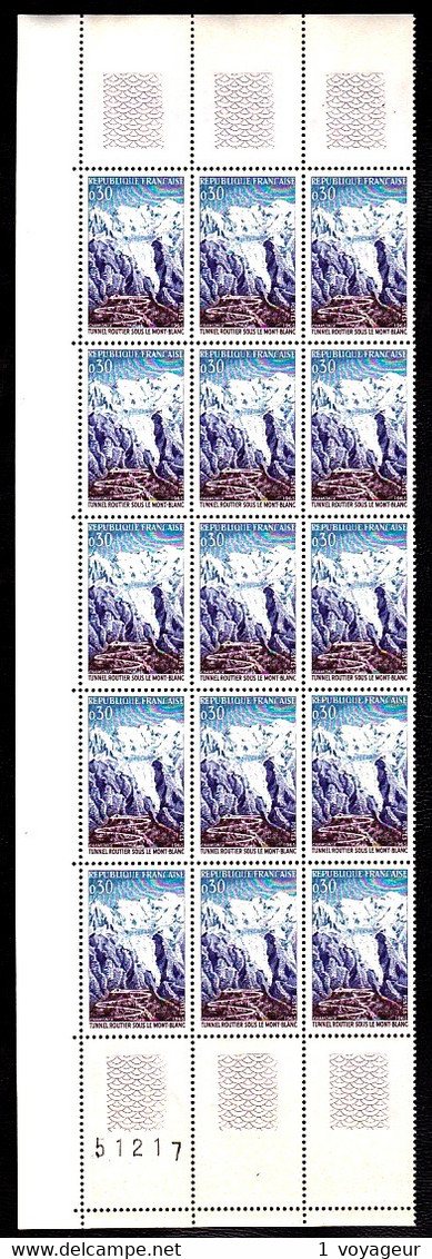 1454 - Tunnel Du Mont-Blanc - Grand Bloc CDF De 15 Timbres - Neuf N** - Très Beau - Non Plié - Nuevos