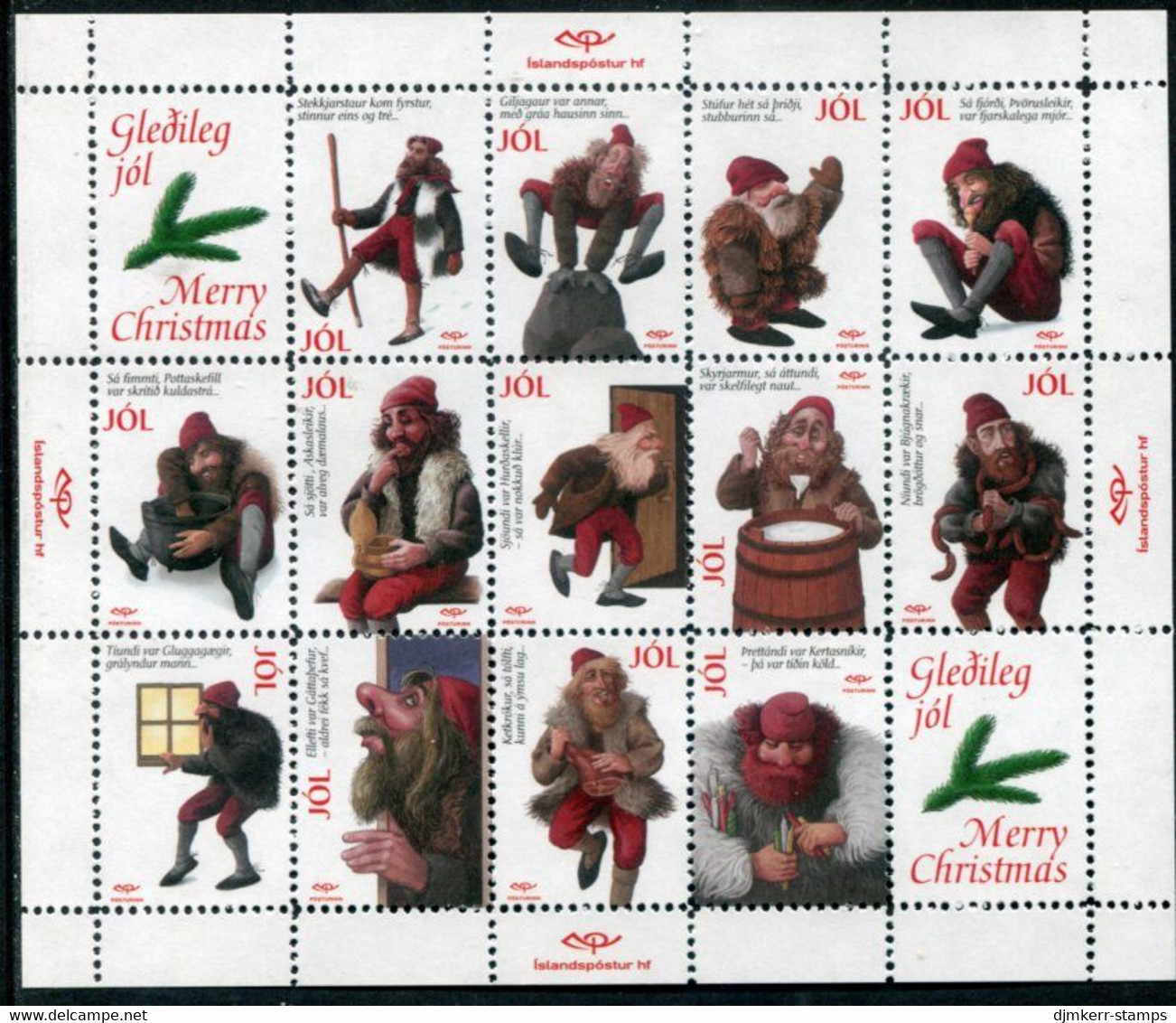 ICELAND 1999 Christmas In Sheetlet  MNH / **.  Michel 928-40 Kb - Nuovi