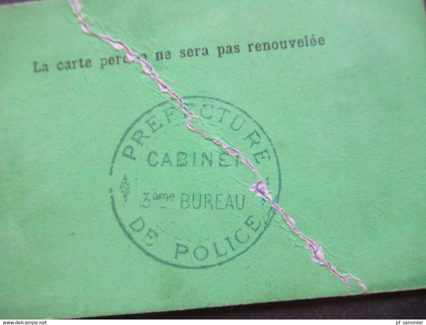 Frankreich Carte De Circulation De La Voiture / Auto Avec Autorisation De Stationnement Le Prefet De Police Unterschrift - Historical Documents