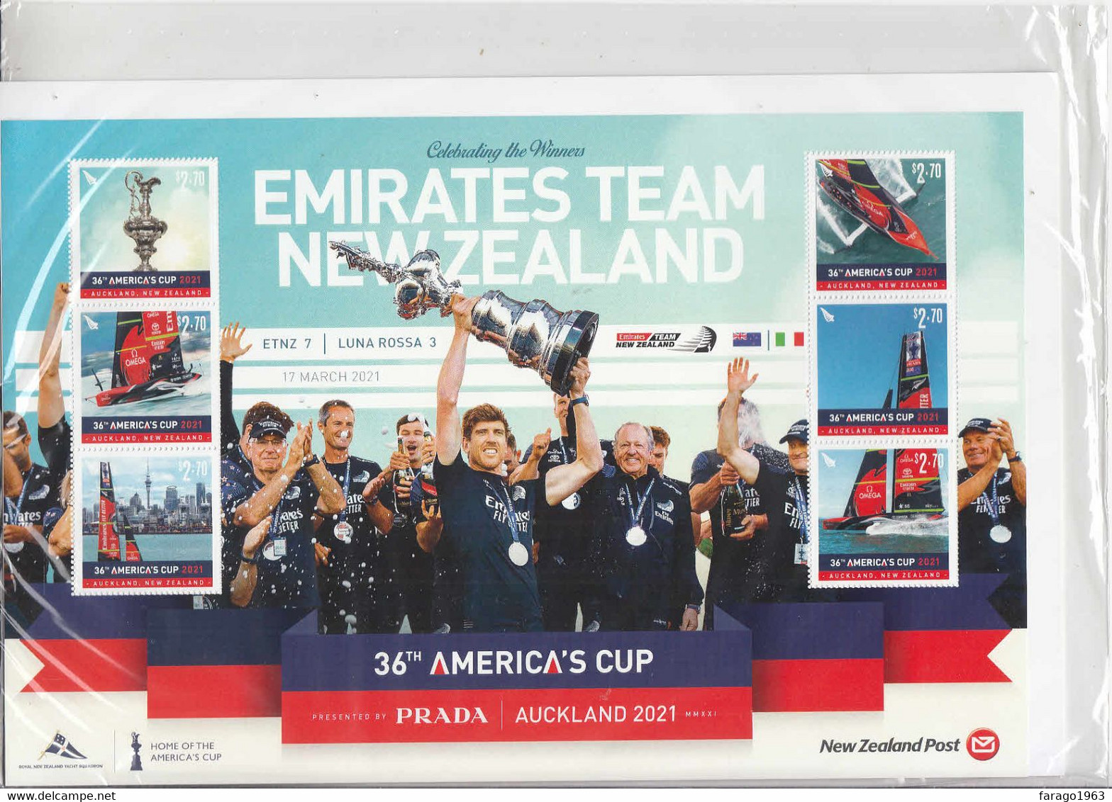 2021 New Zealand America's Cup Winners  Sailing HUGE Souvenir Sheet MNH @ BELOW Face Value - Neufs