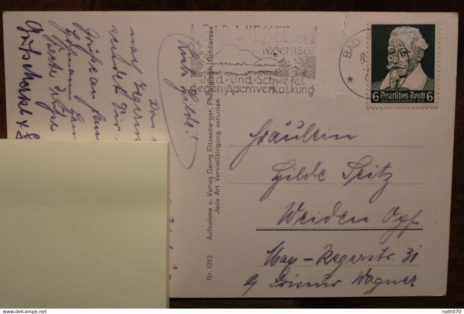 1935 AK Cpa Bad Wiessee Kurhaus Hubertus Deutsches Reich Allemagne Cover Germany - Bad Wiessee