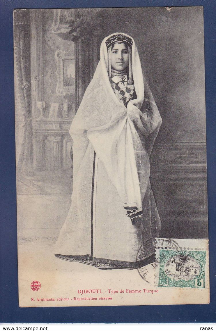CPA Djibouti Type De Femme Turque Circulé - Djibouti