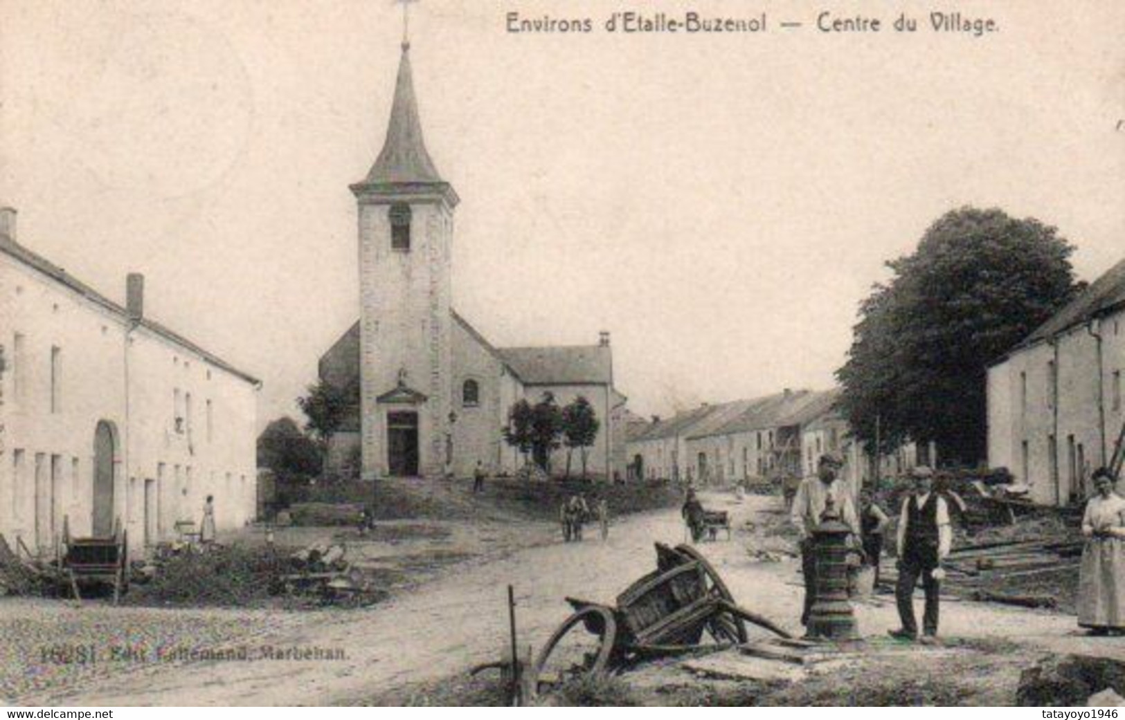Environs D'Etalle-Buzenol  Centre Du Villagebien Animée Voyagé En 1911 - Etalle