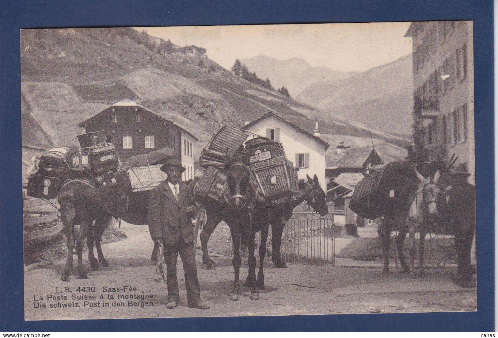 CPA Suisse Poste Courrier Saas Fée Non Circulé - Saas Im Prättigau