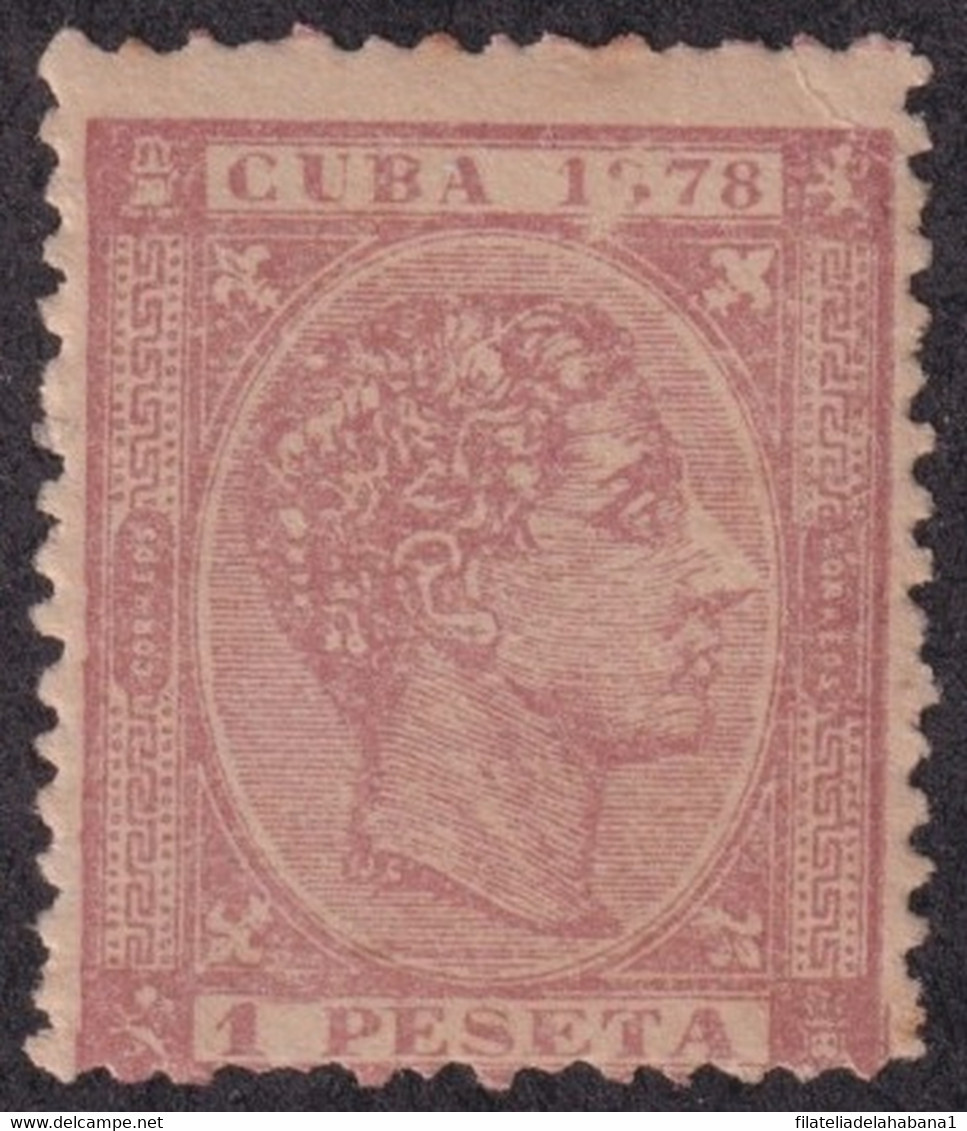 1878-188 CUBA ESPAÑA SPAIN ANTILLAS 1878 ALFONSO XII 1 Pta PHILATELIC FORGERY. - Préphilatélie